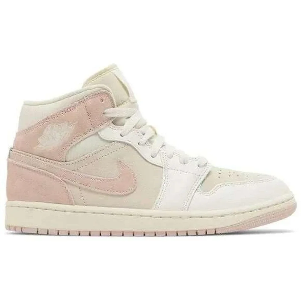 Nike Air Jordan 1 Mid SE Seersucker White Sail Pink‎ Women Size 8 NWOB